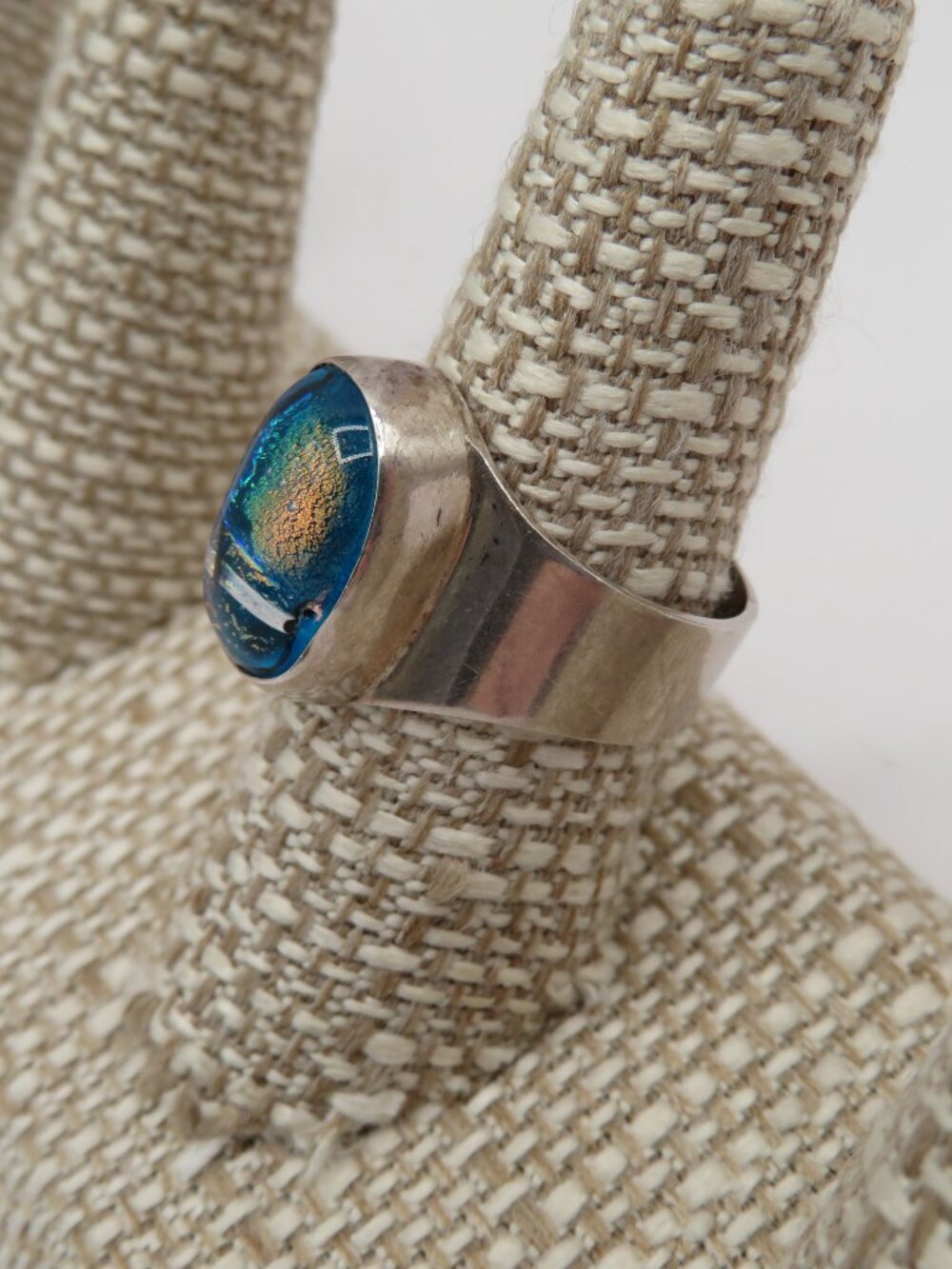 Vintage Dichroic 925 Adjustable Ring - Picture 2 of 8